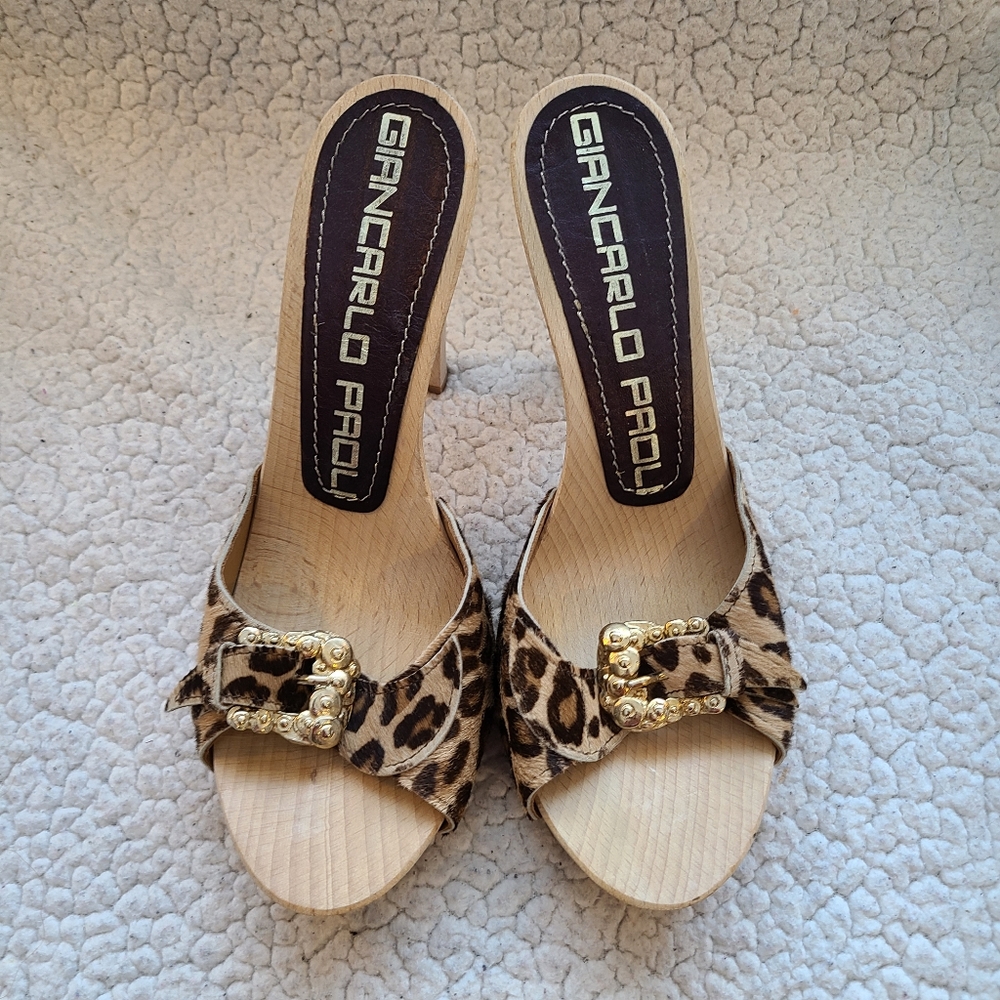 Giancarlo Paoli cheetah print calf skin heels - Picture 3 of 11